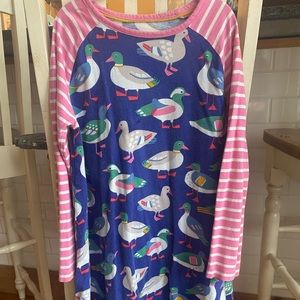 Mini Boden Duck Print dress size 7-8